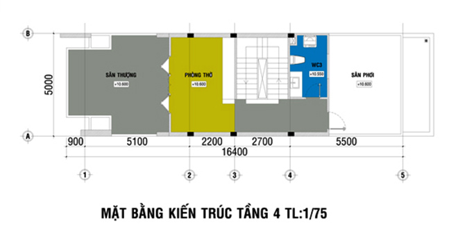 Mẫu Thiết Kế Nhà Ống 4 Tầng 5x20m Đơn Giản Hiện Đại