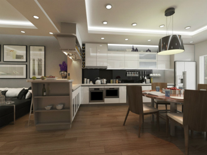 Mẫu thiết kế nội thất phòng bếp đẹp (có bản vẽ)