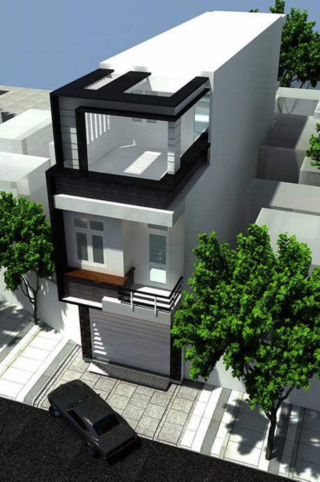 36 cách thiết kế mặt tiền nhà phố 3 tầng mái thái đẹp nhất