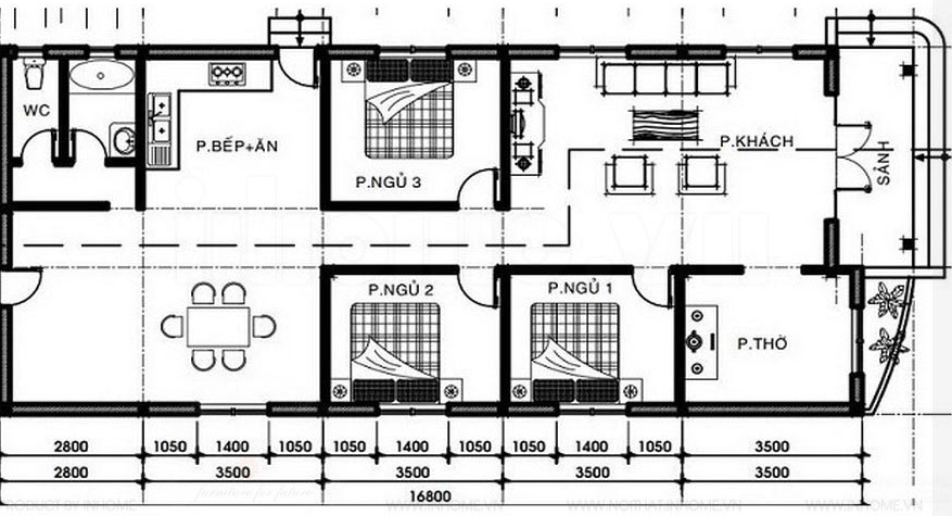 9 mẫu thiết kế nhà có 3 phòng ngủ