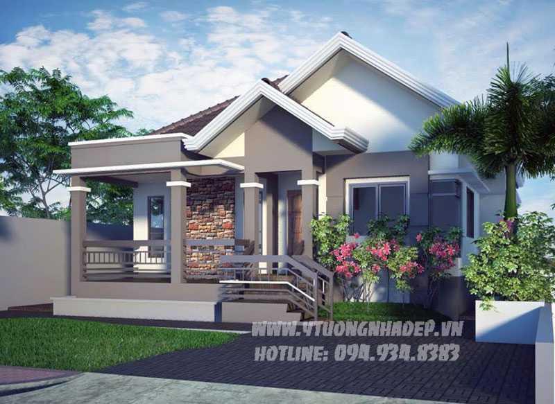 Mẫu nhà đẹp 1 tầng 50m2