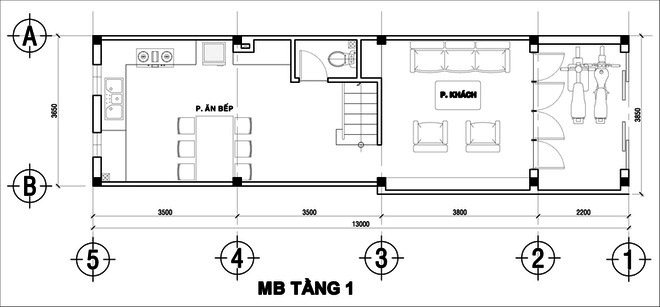 Thiết kế nhà phố mặt tiền 4m