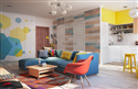 Thiết kế nội thất căn hộ chung cư 70m2 đầy màu sắc